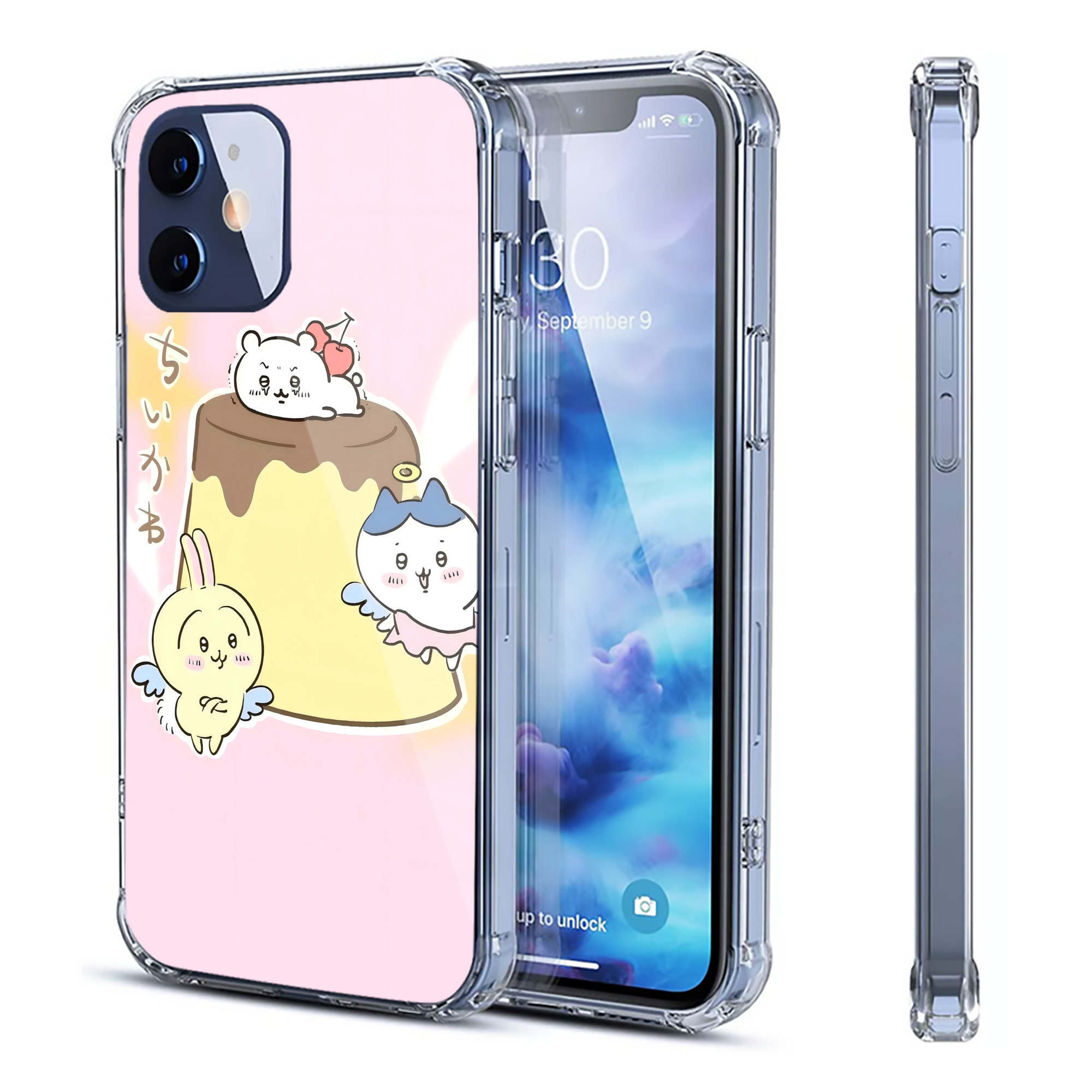 （画像用） ちいかわ Chii-kawa 【iPhone 12シリーズ対応】透明スマホケース（クリアソフトケース）